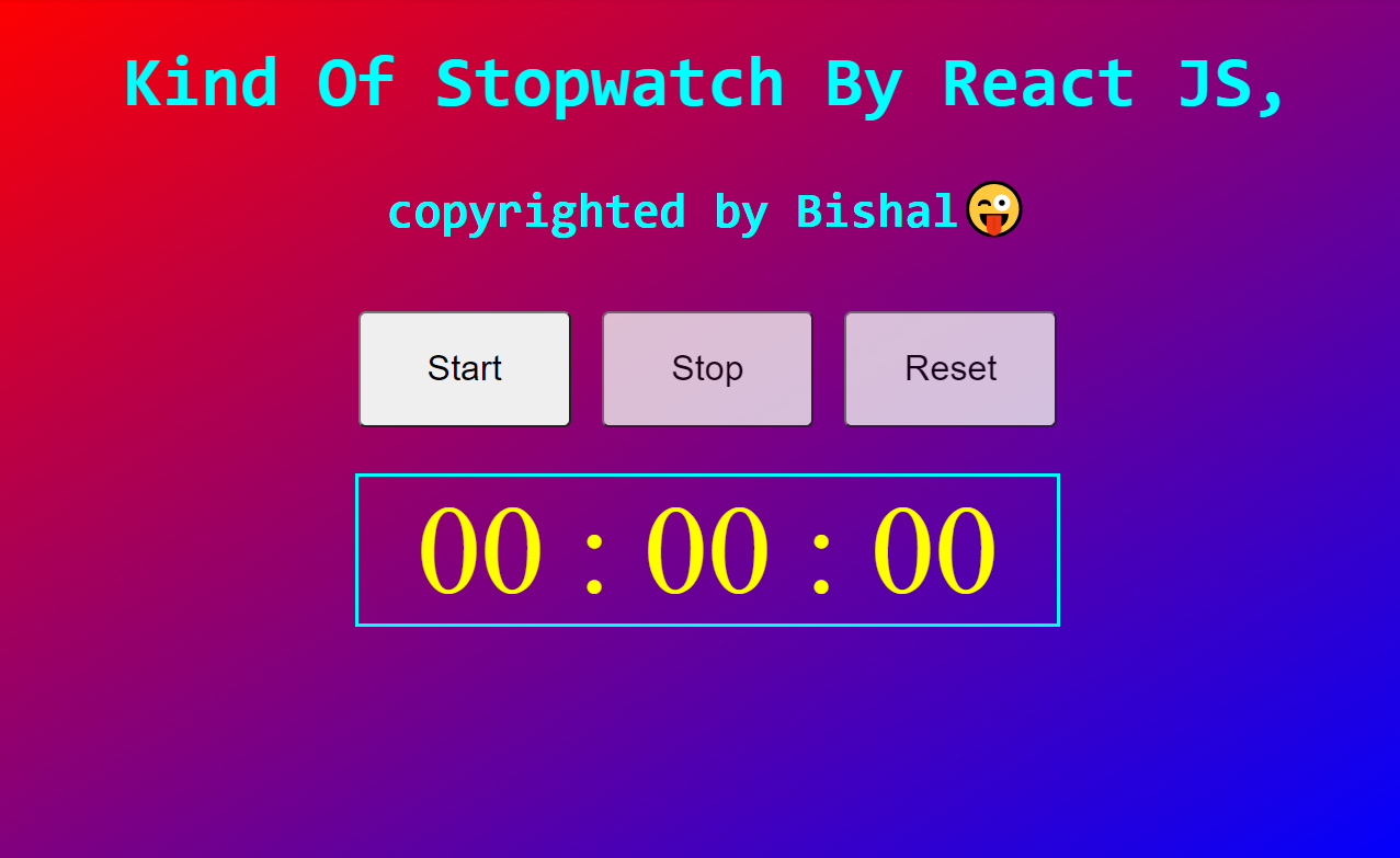 Stopwatch by ReactJS